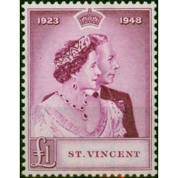 St Vincent 1948 RSW £1 Bright Purple SG163 V.F MNH 