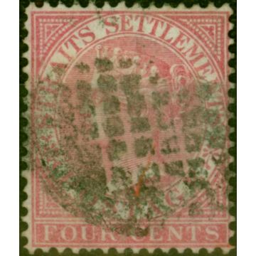 Straits Settlements 1868 4c Rose SG12 Good Used