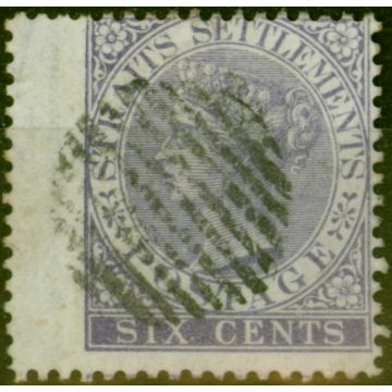 Straits Settlements 1868 6c Bright Lilac SG13 Fine Used