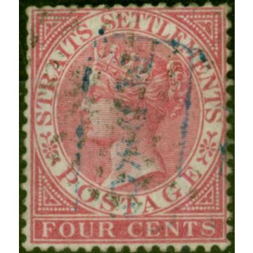 Straits Settlements 1882 4c Rose SG51 Fine Used (2)