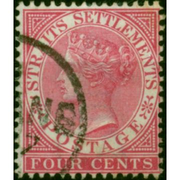 Straits Settlements 1882 4c Rose SG51 V.F.U 