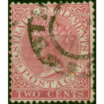 Straits Settlements 1883 2c Pale Rose SG63 Fine Used 