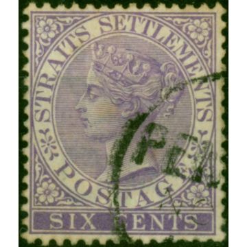 Straits Settlements 1884 6c Violet SG66a Fine Used 
