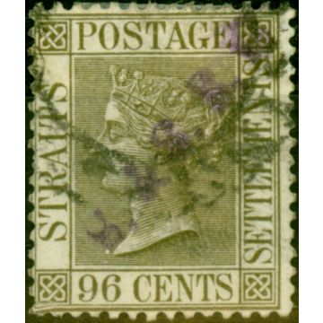 Straits Settlements 1888 96c Olive-Grey SG71 Fine Used