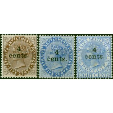 Straits Settlements 1898 Set of 3 SG106-108 Fine & Fresh LMM 