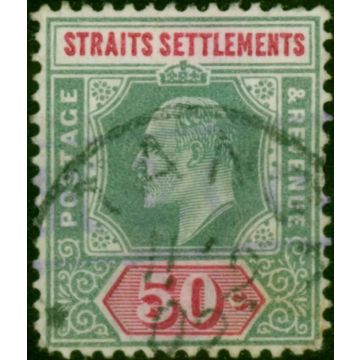 Straits Settlements 1902 50c Deep Green & Carmine SG118 Good Used 