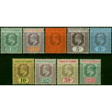 Straits Settlements 1902 Set of 9 to 50c SG110-118 Good to Fine MM 