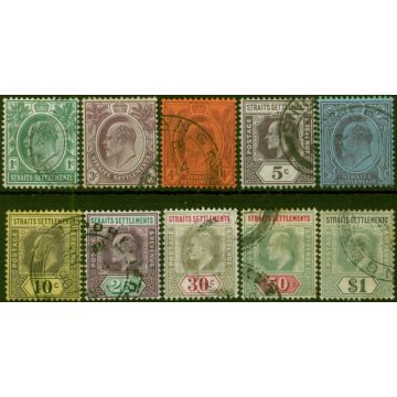 Straits Settlements 1904-05 Set of 10 to $1 SG127-136 Good Used 