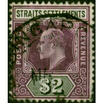 Straits Settlements 1905 $2 Dull Purple & Black SG137 Fine Used