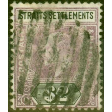 Straits Settlements 1905 $2 Dull Purple & Black SG137 Good Used