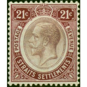 Straits Settlements 1913 21c Dull & Bright Purple SG204 Fine MM 