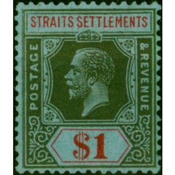 Straits Settlements 1914 $1 Black & Red-Blue SG210 Fine MM