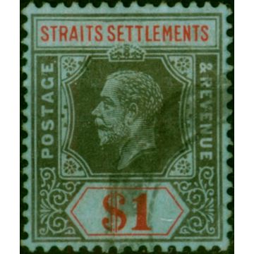 Straits Settlements 1914 $1 Black & Red-Blue SG210 Fine Used (2)