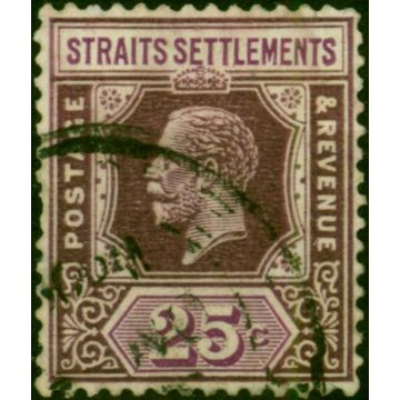 Straits Settlements 1914 25c Dull Purple & Mauve SG205 Fine Used (2)