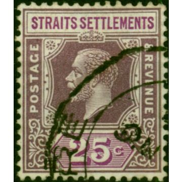 Straits Settlements 1914 25c Dull Purple & Mauve SG205 Fine Used (3)