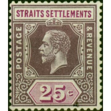 Straits Settlements 1919 25c Dull Purple & Violet SG205b V.F VLMM
