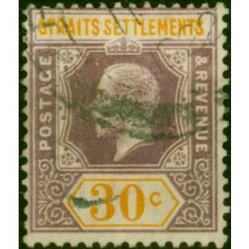 Straits Settlements 1921 50c Dull Purple & Orange SG235 Die I Fine Used (2)