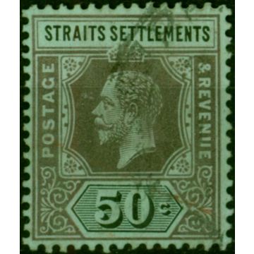 Straits Settlements 1921 50c on Emerald SG209c Fine Used 