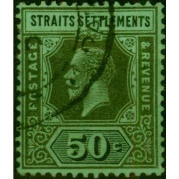 Straits Settlements 1922 50c Die II on Emerald SG209c Fine Used 