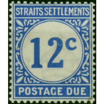 Straits Settlements 1924 12c Bright Blue SGD6 Fine MNH 
