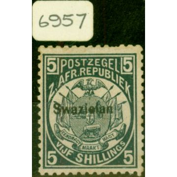 Swaziland 1889 5s Slate-Blue SG8b Swazilan Error Good Lightly Mtd Mint F.S.A Certificate Rare 