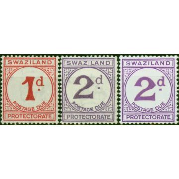 Swaziland 1933-57 Postage Due Set of 3 SGD1-D2a Fine VLMM 
