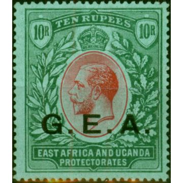 Tanganyika G.E.A 1917 10R Red & Green-Green SG60 Fine VLMM 