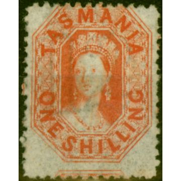 Tasmania 1865 1s Vermilion SG77 Fine & Fresh Mtd Mint