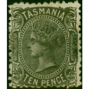 Tasmania 1870 10d Black SG131 Fine MM 
