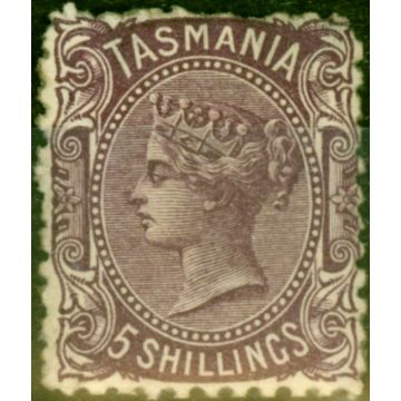 Tasmania 1871 5s Purple SG149 Good Mtd Mint