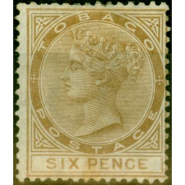 Tobago 1880 6d Stone SG11 Good Mtd Mint (2)