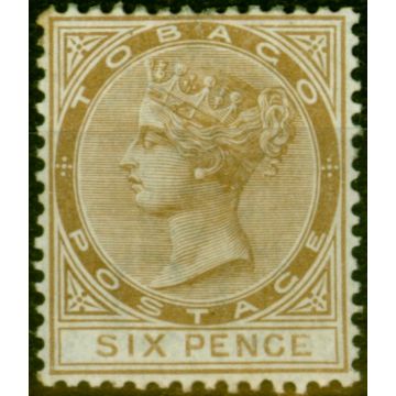 Tobago 1880 6d Stone SG11 Good Mtd Mint