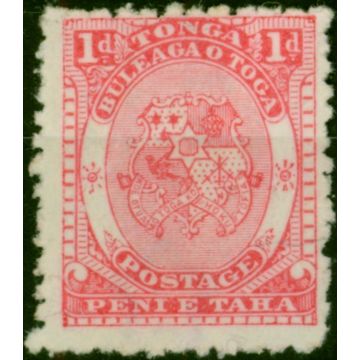 Tonga 1892 1d Pale Rose SG10 Fine Unused 