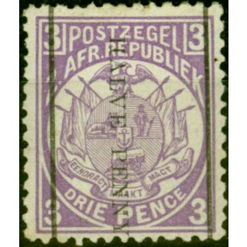 Transvaal 1885 1/2d on 3d Mauve SG192 Fine Mtd Mint 