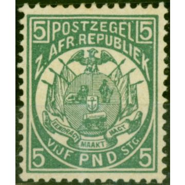 Transvaal 1892 £5 Deep Green SG187 Certified Reprint Fine Mtd Mint