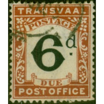 Transvaal 1907 6d Black & Red-Brown SGD6 Fine Used