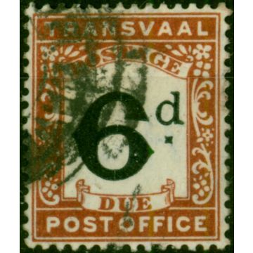 Transvaal 1907 6d Black & Red-Brown SGD6 Fine Used (2)