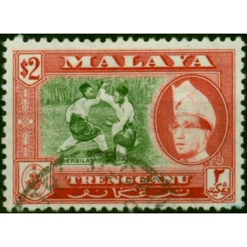 Trengganu 1957 $2 Bronze-Green & Scarlet SG98 Fine MM 