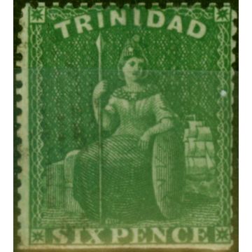 Trinidad 1860 6d Deep Green SG50 P.15 Ave Used