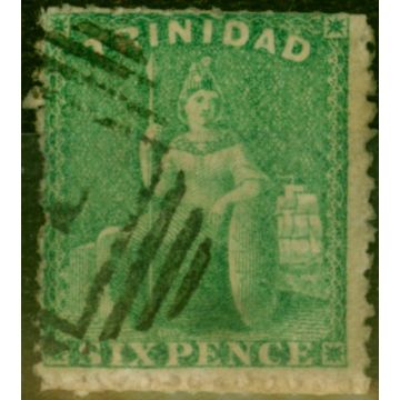 Trinidad 1861 6d Yellow-Green SG56 Good Used