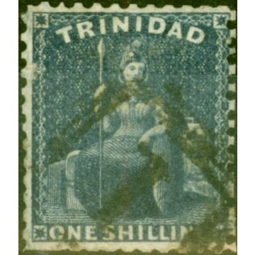 Trinidad 1862 1s Bluish Slate SG63 P.12 Thick Paper Fine Used