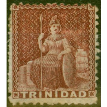 Trinidad 1863 (1d) Lake SG69a Wmk Sideways Good Mtd Mint