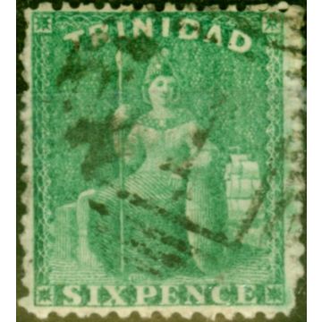 Trinidad 1863 6d Emerald Green SG72 Fine Used