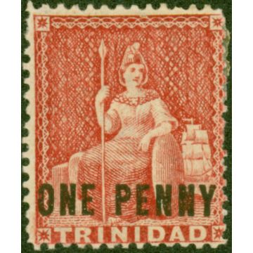 Trinidad 1882 1d Rosy Carmine SG101x Wmk Reversed Good Mtd Mint