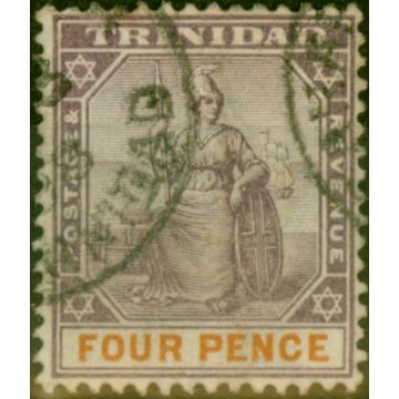 Trinidad 1896 4d Dull Purple & Orange SG118 Fine Used Stamp