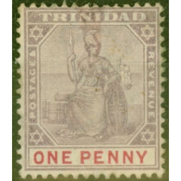 Trinidad 1900 1d Dull Purple & Rose SG116 `Oval O` Ave Mtd Mint