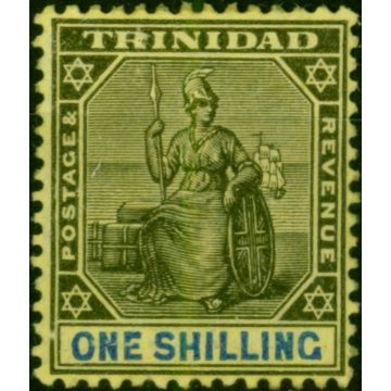 Trinidad 1903 1s Black & Blue-Yellow SG131 Fine LMM