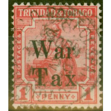 Trinidad 1918 1d Scarlet SG189 `Taxed Spaced` Fine Used (2)