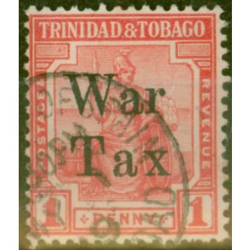 Trinidad 1918 1d Scarlet SG189 `Taxed Spaced` Fine Used (3)
