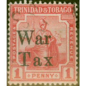 Trinidad 1918 1d Scarlet SG189 `Taxed Spaced` Fine Used (4)